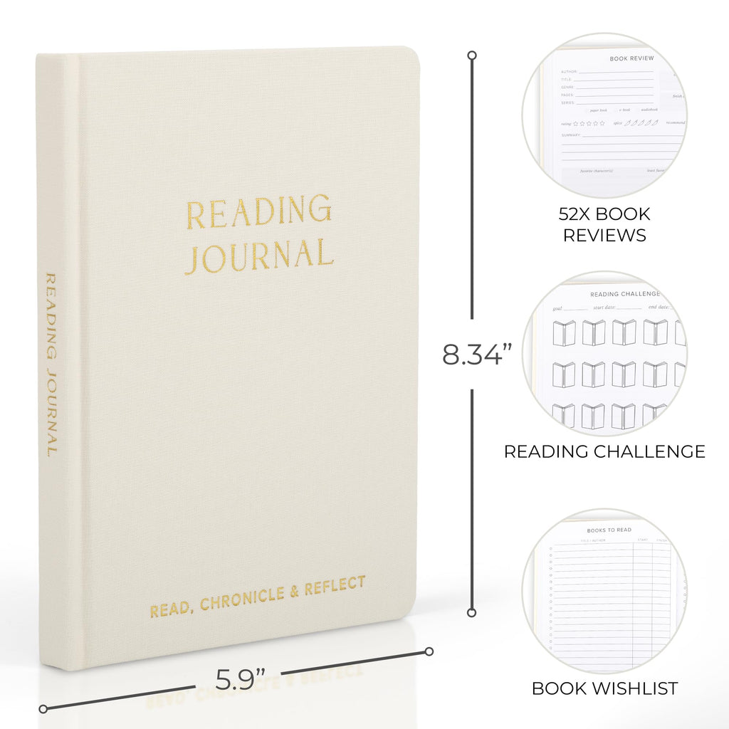 ZICOTO Beautiful Reading Journal for Book Lovers - Linen Hard Cover Book Makes a Great Gift for Readers - The Perfect Tracker with Reading Log & Review Pages For Keeping Notes on Your Favorite Books