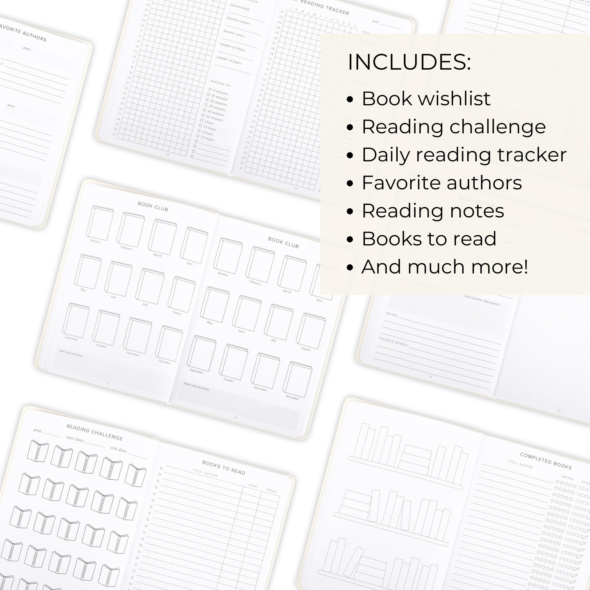 ZICOTO Beautiful Reading Journal for Book Lovers - Linen Hard Cover Book Makes a Great Gift for Readers - The Perfect Tracker with Reading Log & Review Pages For Keeping Notes on Your Favorite Books