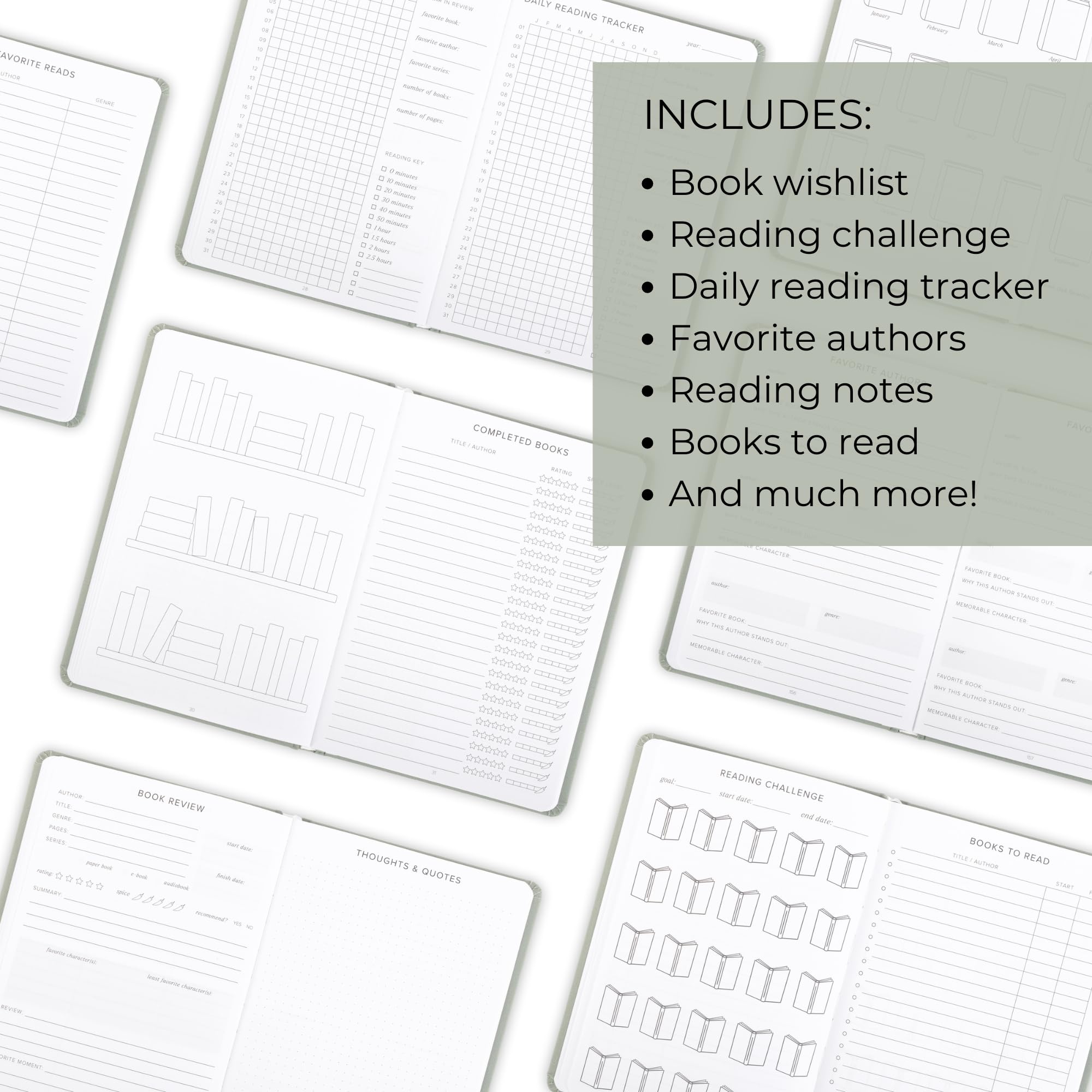 ZICOTO Beautiful Reading Journal for Book Lovers - Linen Hard Cover Book Makes a Great Gift for Readers - The Perfect Tracker with Reading Log & Review Pages For Keeping Notes on Your Favorite Books