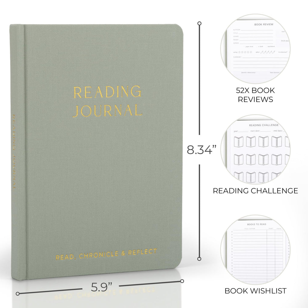 ZICOTO Beautiful Reading Journal for Book Lovers - Linen Hard Cover Book Makes a Great Gift for Readers - The Perfect Tracker with Reading Log & Review Pages For Keeping Notes on Your Favorite Books
