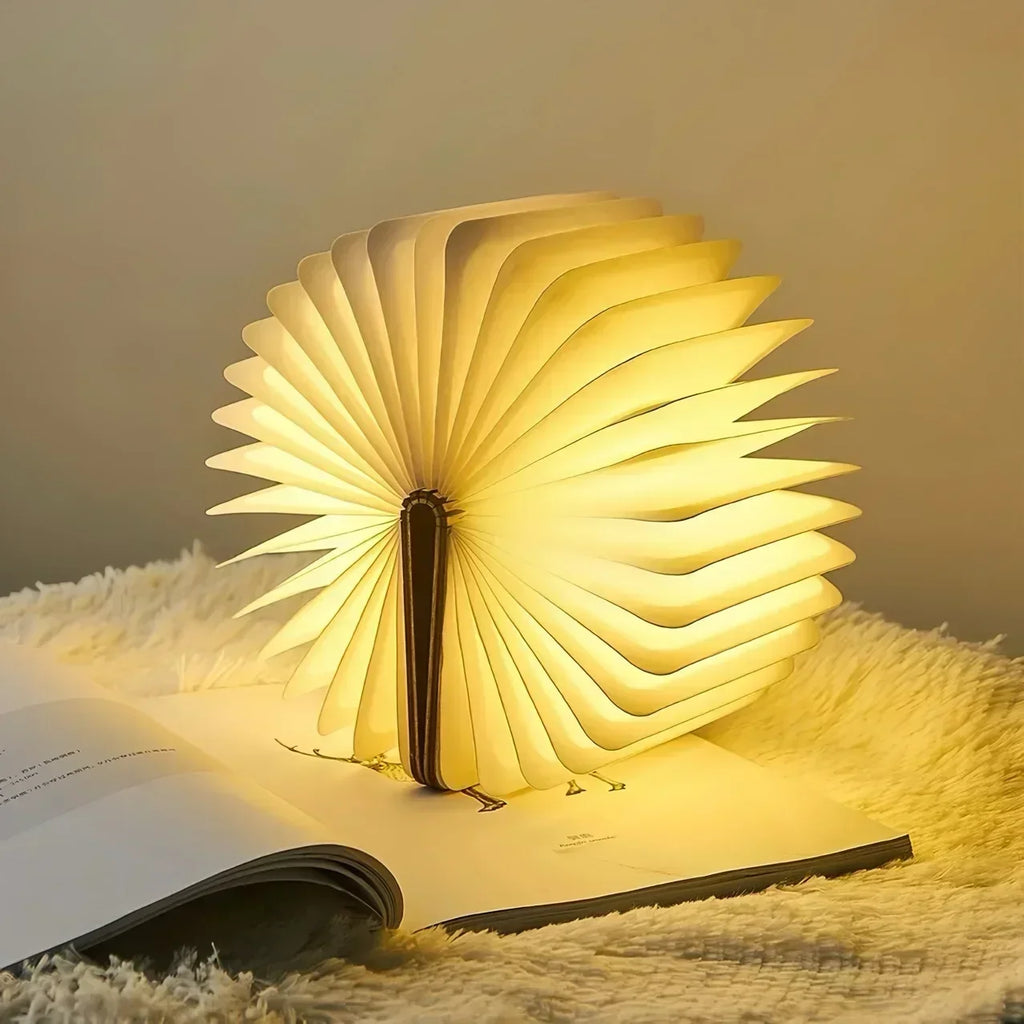 LED Wooden Book Lamp Creative 3D Book Light Folding LED Night Light USB Recharge Decor Bedroom Table Lamp for Kid Brithday Gifts
