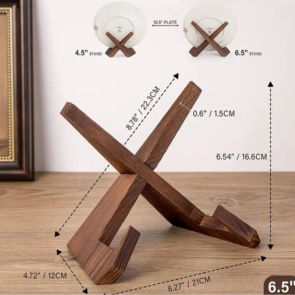 Wooden Recipe Holder for Dining Room, Kitchen Menu Display Stand, Hanging Study Desk Reading Wooden Bookend